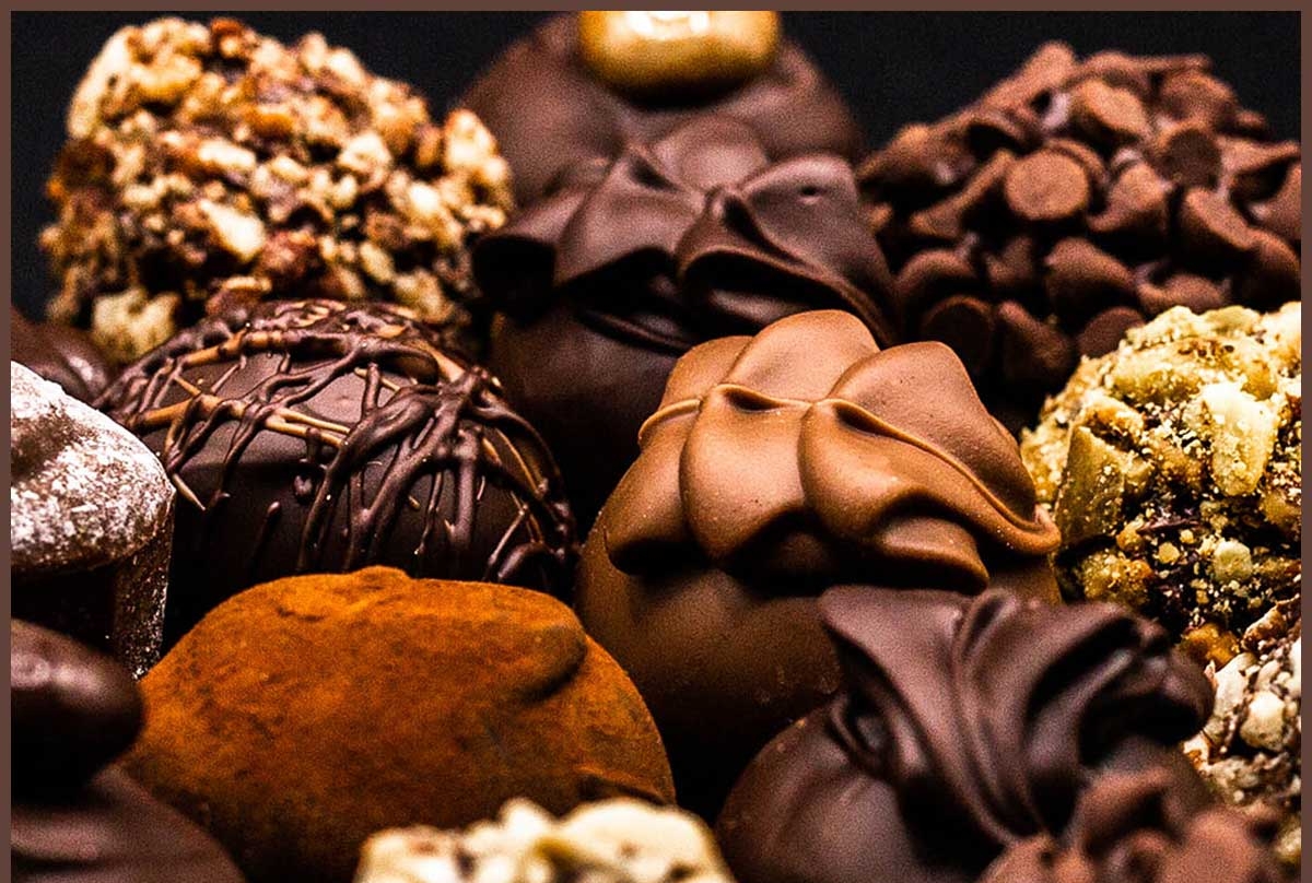 Luxurious chocolate treats with caramel and sea salt