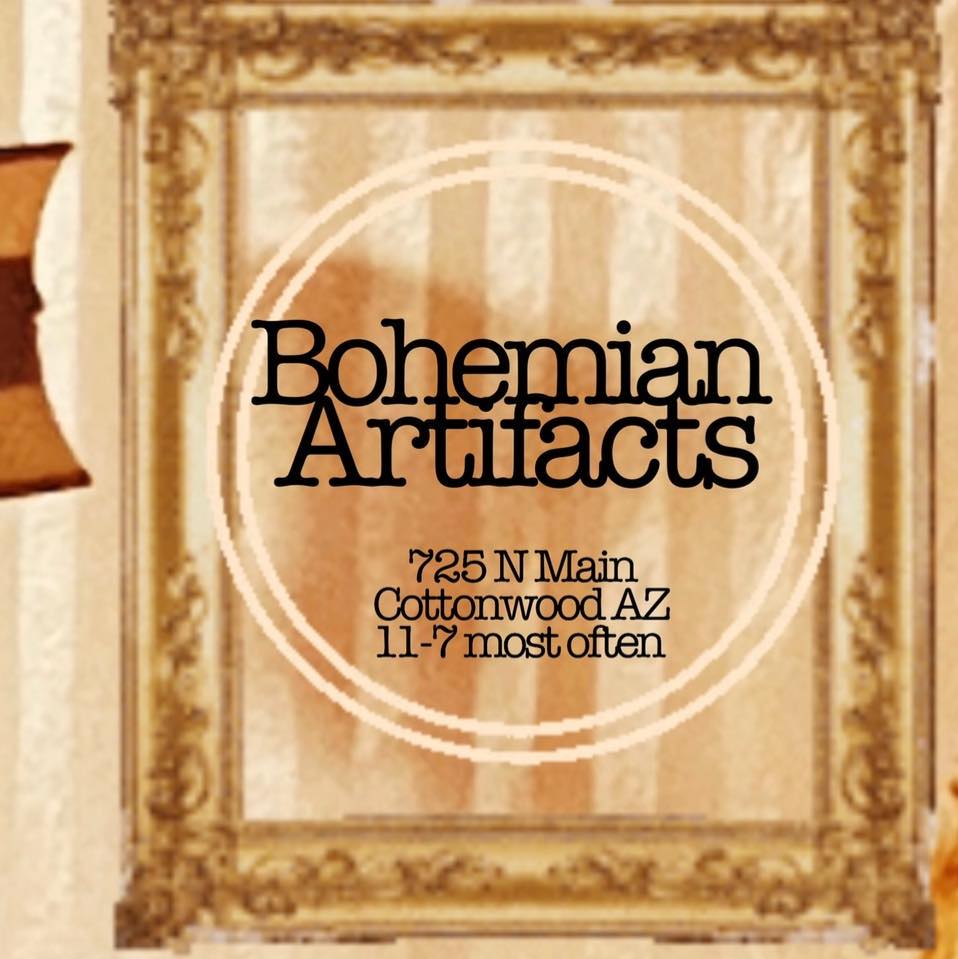 Bohemian Artifacts store at 725 N Main, Cottonwood AZ, open 11 AM to 7 PM