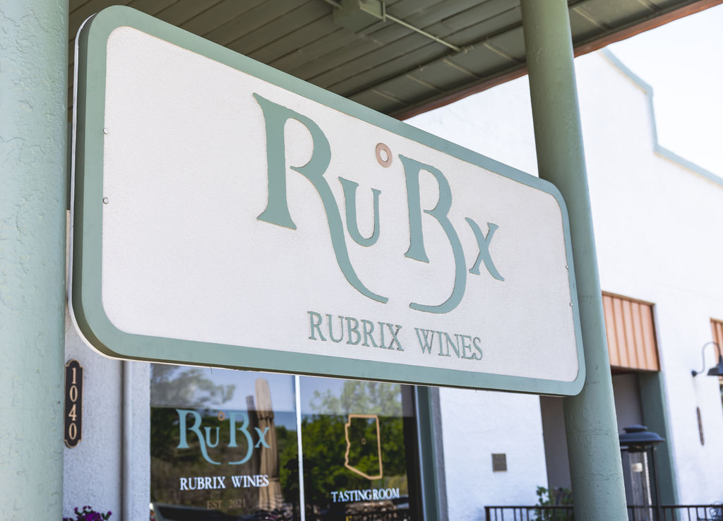 Rubix Wines storefront featuring tasting room entrance, established 2021