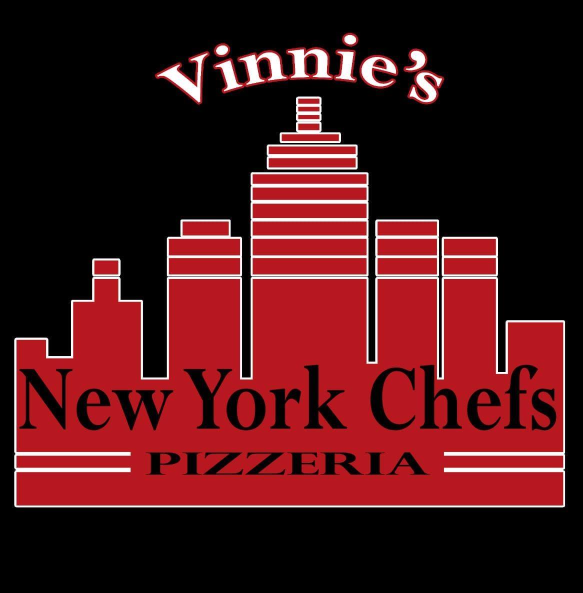 Vinnie's New York Chefs Pizzeria logo featuring NYC skyline